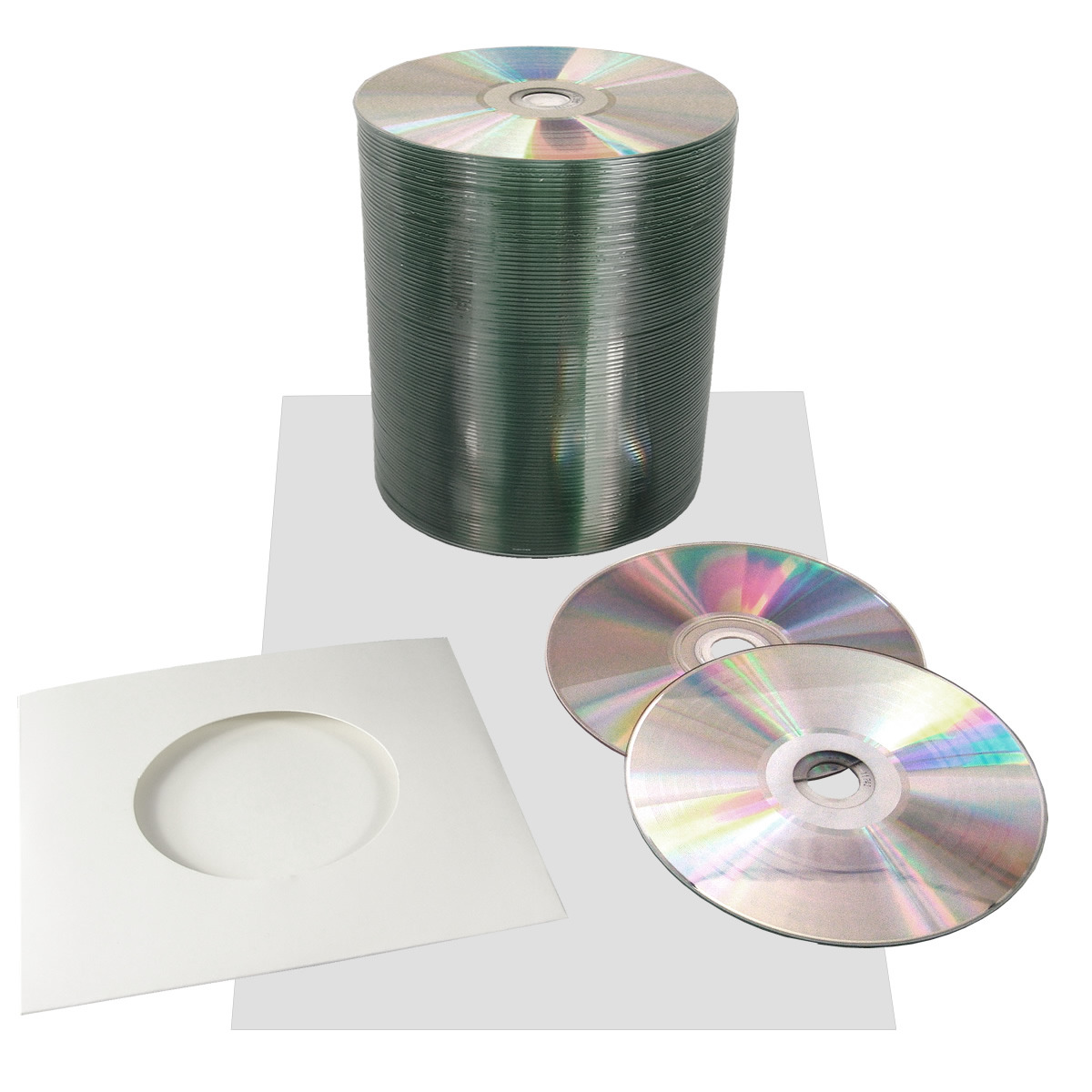 Blank 12cm silver vinyl CD-R (700MB), with stickers and record-style ...