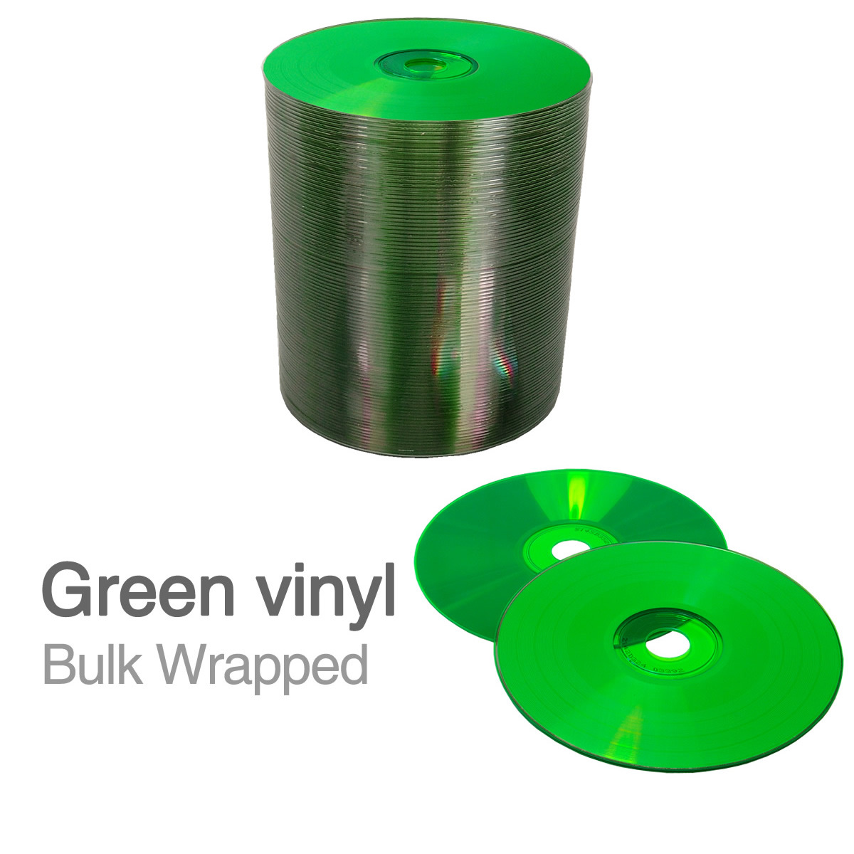 Blank 12cm green vinyl CDR (700MB), bulk wrapped Retro Style Media