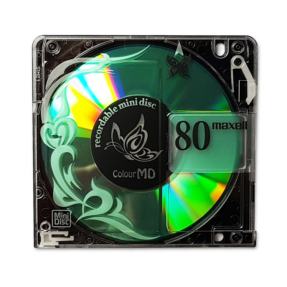 Maxell MiniDisc green 80 minutes Retro Style Media