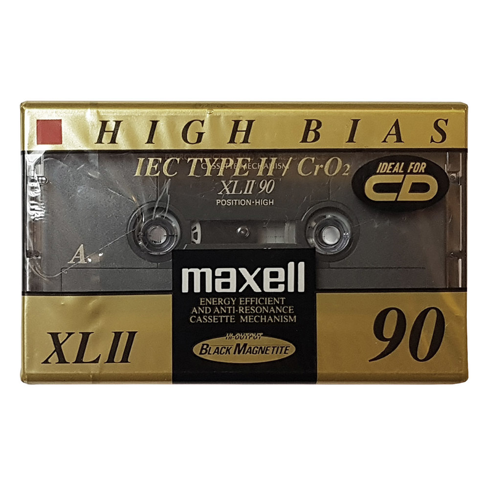 Maxell XLII 90 new style chrome blank audio cassette tapes Retro