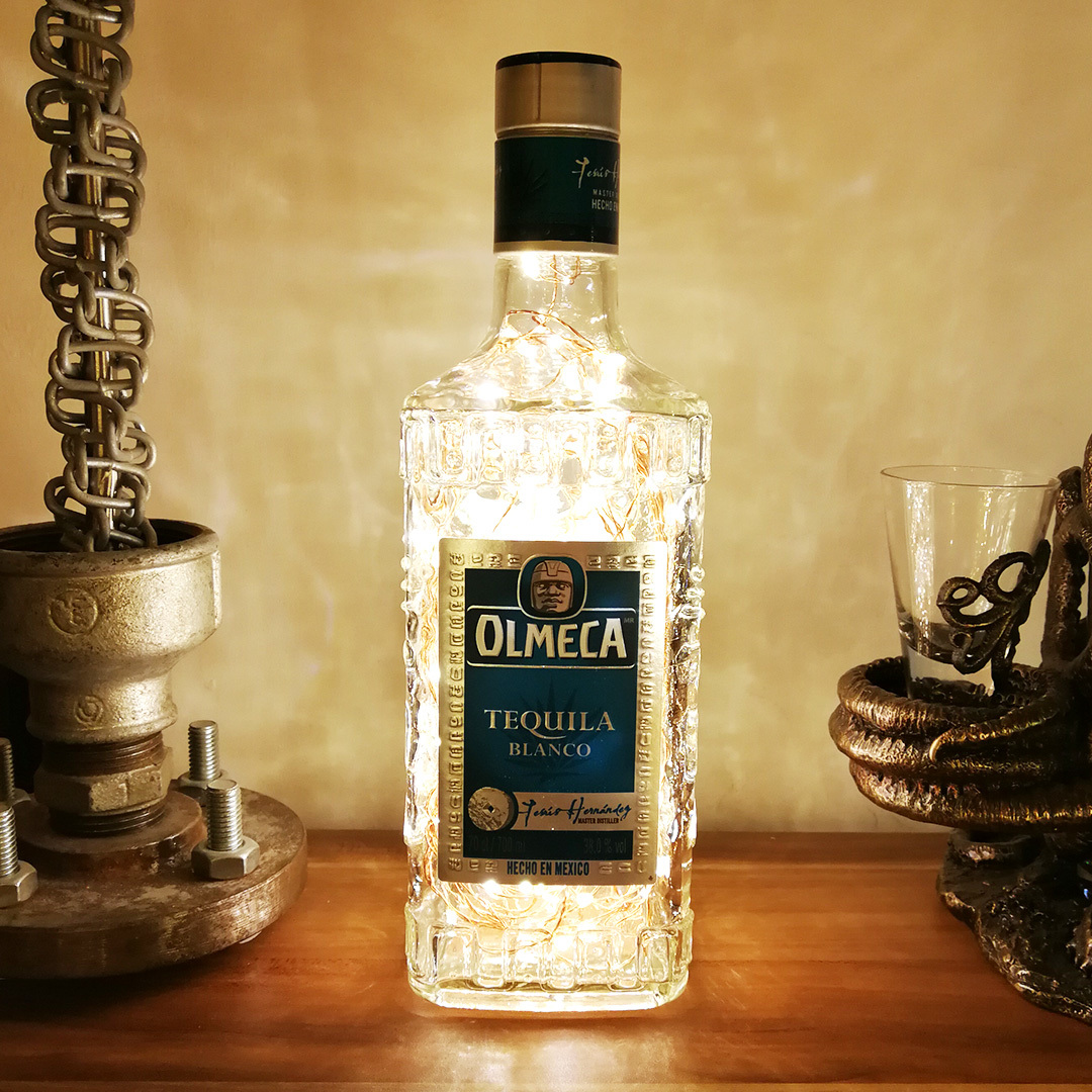 Olmeca Blanco Tequila LED bottle light Tequila Bottle Lights: Retro Style Media