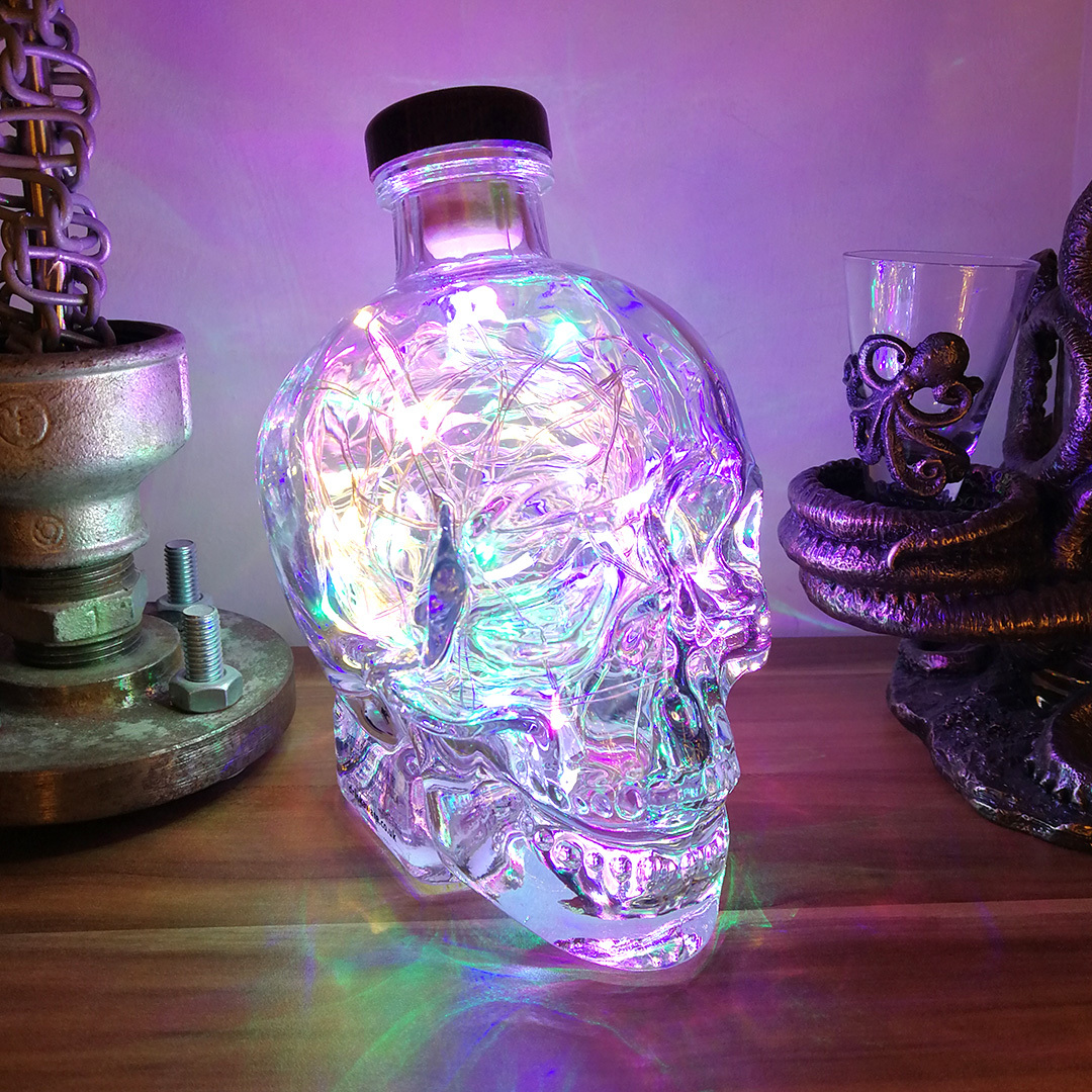Crystal Head Vodka multicolour LED bottle light, 70cl Retro Style Media