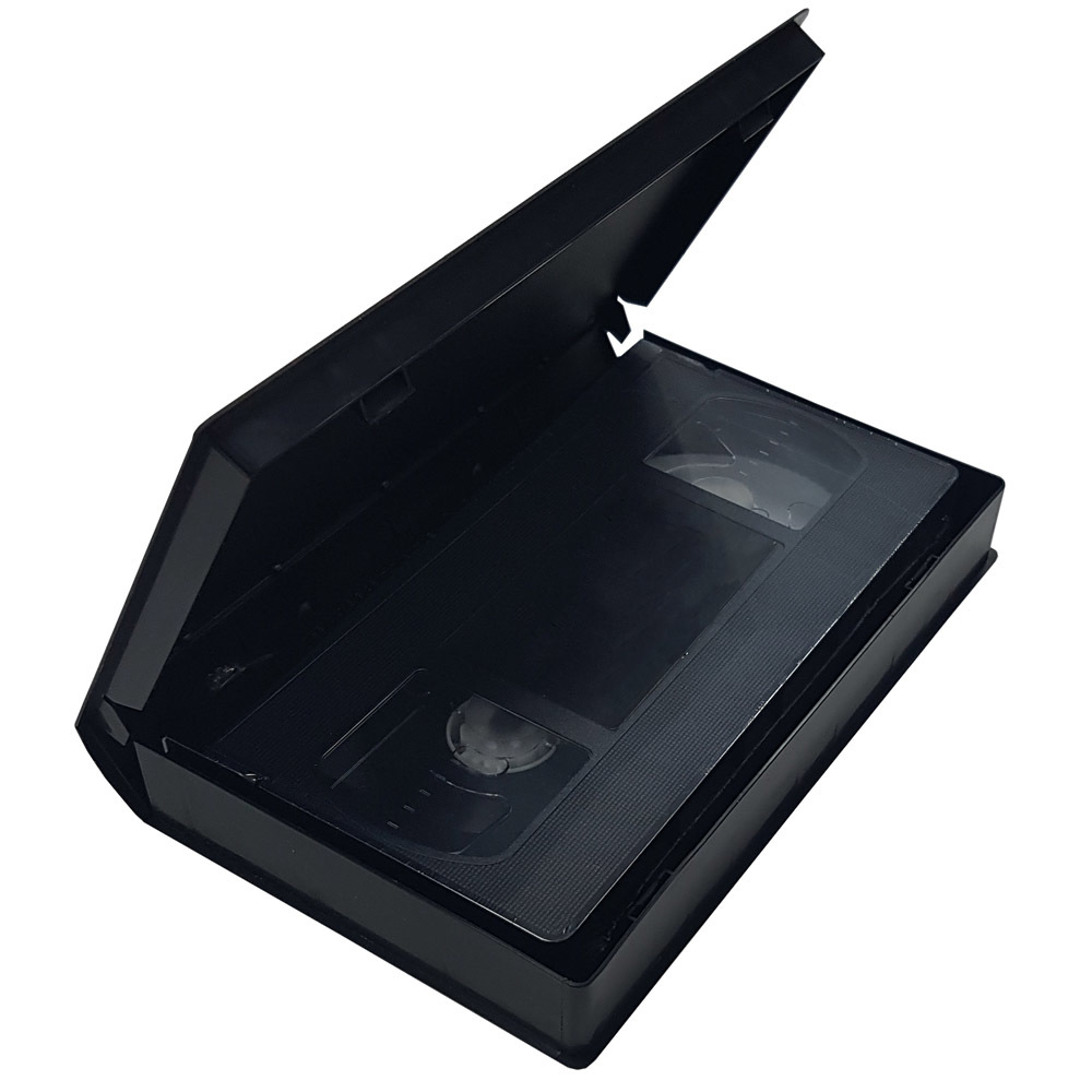 New black VHS cassette tape case with outer cover slipcase for inserts