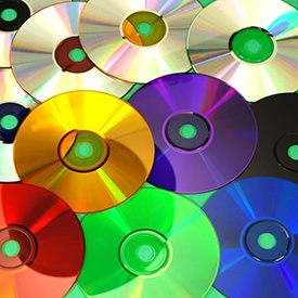 coloured cds retro style